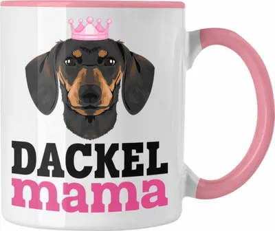 Produktbild von Trendation - Dackel Tasse Geschenke Dachshund Rauhaardackel Lustig Dackel Mama (Rosa)