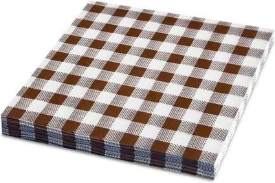 Produktbild von 400x Servietten Prägeservietten 33 x 33 cm 1-lagig KARO braun