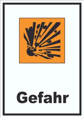 Produktbild von Aufkleber Gefahrensymbol Explosionsgefahr Gefahr A3 (297x420mm)