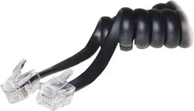Produktbild von Telefonhörer-Spiralkabel--2x 4P4C schwarz 5m