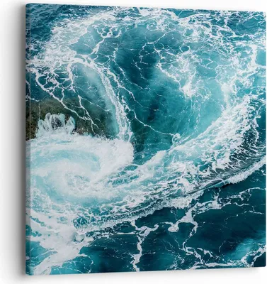 Produktbild von Bild auf Leinwand - Leinwandbild - Wasser Stein Welle - 40x40cm - Wand Bild - Wanddeko - Wandbilder - Leinwanddruck - Bilder - Kunstdruck - Wanddekoration - Leinwand bilder - Wandkunst - AC40x40-3968