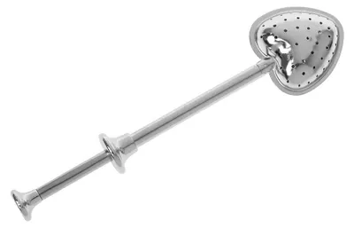 Theelöffel-Sieb aus Edelstahl, Herzform, 17,5 cm, spülmaschinengeeignet