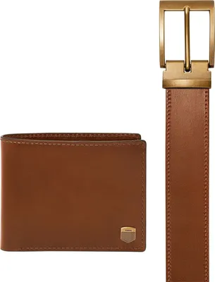 Produktbild von FOSSIL Leder Geldbörse Gürtel Hayes Gift Set Brown braun