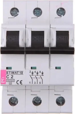 Produktbild von Leitungsschutzschalter 3P C 2A 10kA AC ETIMAT10 002135708
