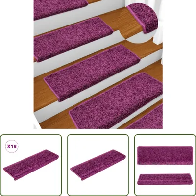 Immagine prodotto di The Living Store Tappeto per scale 15 pezzi 65x21x4 cm Viola