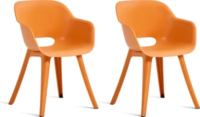Produktbild von Keter Akola Gartenstühle – 2er-Set, wetterfest, orange