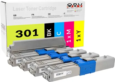 Produktbild von Kompatibel OBV Toner 4x  für OKI 4973536 44973535 44973534 44973533 C321 MC332 MC342 schwarz cyan magenta gelb