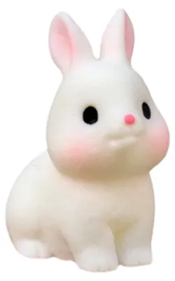 Produktbild von Mini-Kaninchenfigur aus Kunstharz, Miniatur-Sitzende/Liegende Hasenstatue, Tier-Sammlerstück, Skulptur, Mikrolandschaft, Puppenhausdekoration A
