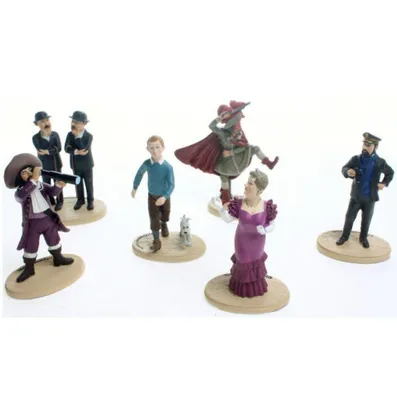Produktbild von Tim & Struppi Comicfigur TinTin Tim & Struppi Figuren 36 Stück, Figuren Set, aus Polyresin (Zeichentrick Sammelfiguren Kapitän Haddock Schulze