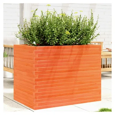 Produktbild von Pflanzkübel Wachsbraun 90x60x68,5 cm aus Kiefernholz, Blumentopf für Garten, Terrasse und Balkon
