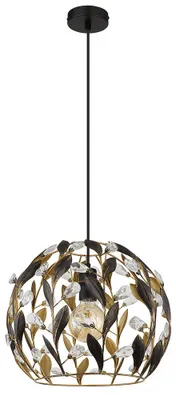 Produktbild von LED Pendelleuchte, Kristall, schwarz, gold, H 150