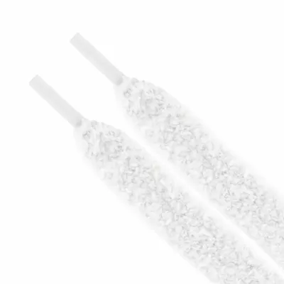 Image de Lacets FUZZY Fluffy Fat Laces Adidas Nike Asics New Balance 15mm 1,5cm - 120 cm, Blanc