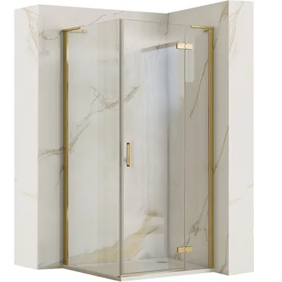 Obrázok produktu pre Sprchovací kút REA HUGO BRUSH GOLD 80x90