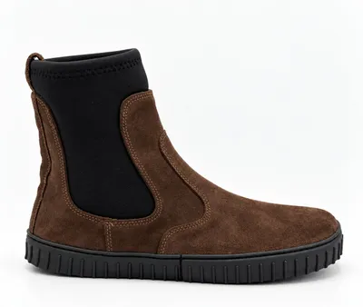 Zdjęcie produktu dla Wysokie sztyblety damskie barefoot - SIMONE NEO BROWN SUEDE 38 EU Ciemny brąz