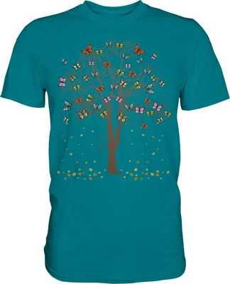 Produktbild von Frauen Schmetterling Baum T-Shirt – Diva Blue / L