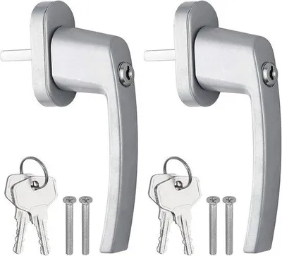 Productafbeelding van Veiligheidsraamkruk met slot voor kinderbeveiliging - 2 stuks aluminium