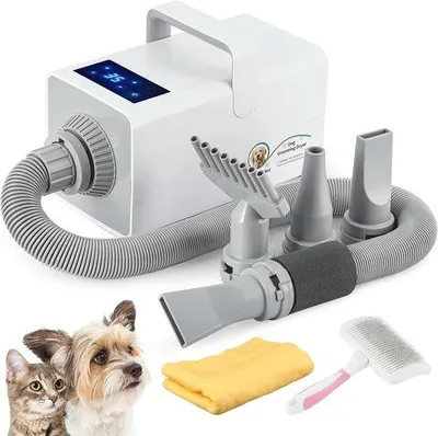 Immagine prodotto di Asciugacapelli domestico da 2800 W con temperatura e velocità del getto regolabili – Ideale per gli animali domestici