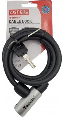 Produktbild von Tonyon TY542 Fahrradschloss Spiralkabel Schwarz 150cm