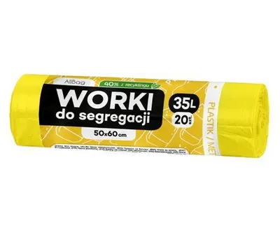 Zdjęcie produktu dla Żółte worki na śmieci 35 l – wytrzymałe worki na śmieci do gospodarstwa domowego i recyklingu