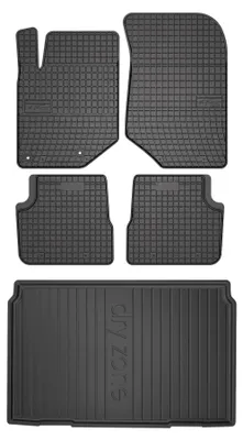 Produktbild von Gummimatten + Kofferraumwanne für Peugeot 208 II 2019- (Schrägheck, mit Reserverad) – Schwarz, passgenau – Wielganizator SolidPRO