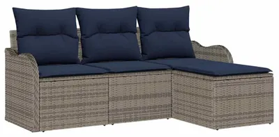 Image de Ensemble canapé de jardin Gris Poly-Rotin
