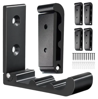 Produktbild von Klapphaken, Set mit 6 schwarzen Wandhaken zum Aufhängen von Mänteln, Handtüchern, Rucksäcken und Taschen, wellenförmige Klapphaken.