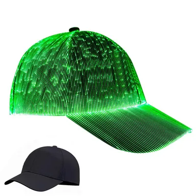 Produktbild von LED Baseball Cap mit Licht, leuchtende Kappe USB aufladbar, 7 Farben LED Party Cap, verstellbar für Festival, Rave, Konzert & Halloween