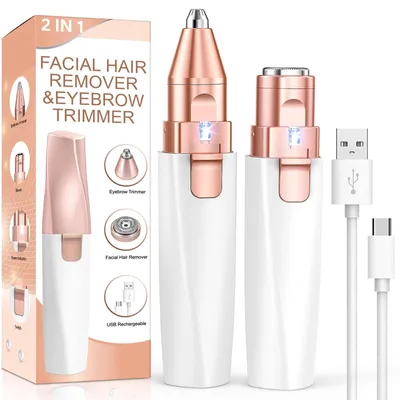 Produktbild von Augenbrauenrasierer und Gesichtshaarentferner für frauen elektrisch 2-in-1 Damenrasierer Gesicht Augenbrauen Trimmer und Gesichtsrasierer für damen