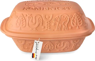 Produktbild von Römertopf Bräter KLASSIK für 6 Personen - 4 Liter Schmortopf mit Deckel aus Keramik - Zum Schmoren, Braten und Dampfgaren - Backofengeeignet