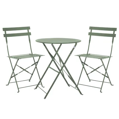 Produktbild von SVITA BERLIN Balkonmöbel Bistroset Stuhl Tisch Garten Bistro Cafe Metall Klappmöbel Mint