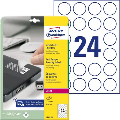 Produktbild von Avery Anti-tamper Label - Laser - L6112, Weiß, Laser