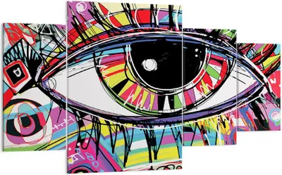 Produktbild von Bild auf Leinwand - Leinwandbild - Digital abstraktion farben - 160x90cm - Wand Bild - Wanddeko - Leinwanddruck - Bilder - Kunstdruck - Wanddekoration - Leinwand bilder - Wandkunst - DL160x90-2908