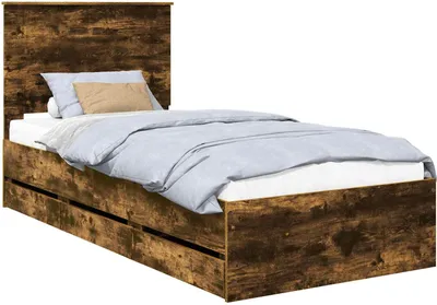 Immagine prodotto di vidaXL Struttura letto in rovere fumé 90 x 200 cm Legno ingegnerizzato