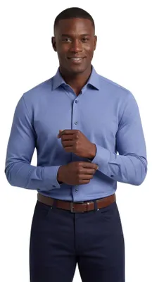 Produktbild von Olymp Hemd level five figurbetont blau Jersey