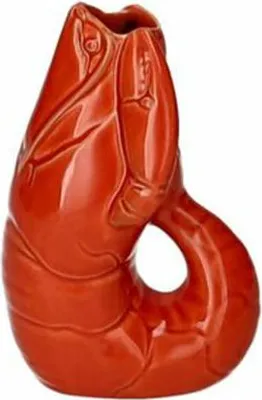 Immagine prodotto di Gift Company Vase Madame Crevette XS, Dekovase in Hummer-Form, Steingut, Orangerot, H 14 cm, 1214502003