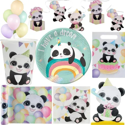 Produktbild von Partyset Panda Pandabär Kindergeburtstag Party Deko Geburtstagsdeko