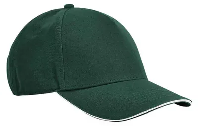 Image de Beechfield - Casquette de baseball « EarthAware Classic » 5 panneaux LT3125 (taille unique) (vert bouteille/blanc)
