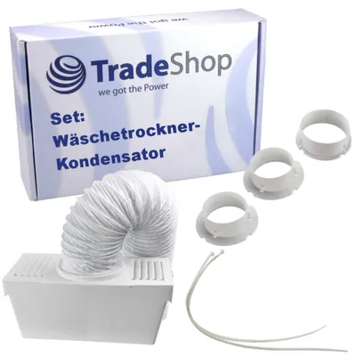 Kondensatorset für Ablufttrockner, 3 Adapter, Metallkanal