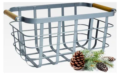 Produktbild von Metall Aufbewahrungskorb Gitterkorb 35x20x16cm Grau