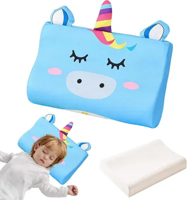 Imagen del producto de Almohada ergonómica para niños, con espuma viscoelástica, de 45 x 27 cm, transpirable para un sueño saludable