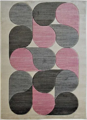 Produktbild von Teppich im Seventies-Look, bubble, grau/rosa 120x170