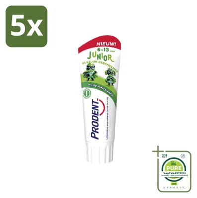 Image de 5 tubes de dentifrice pour enfants Prodent, protection de l'émail, pour les plus de 6 ans, 75 ml, lot de 5