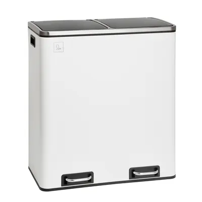 Produktbild von SVITA TM2X30 Weiß Treteimer 60 Liter Abfalleimer Mülleimer Design Mülltrennung Papierkorb Küchen-Ordnung Trennsystem