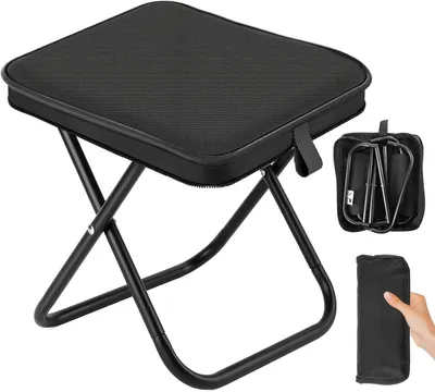 Obrázok produktu pre Skladacia kempingová stolička 30x26x31 cm, do 120 kg, čierna, na kempovanie