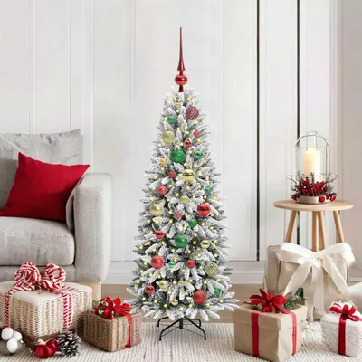 Imagen del producto de Maison Exclusive - Árbol de Navidad artificial, color blanco, 120 cm