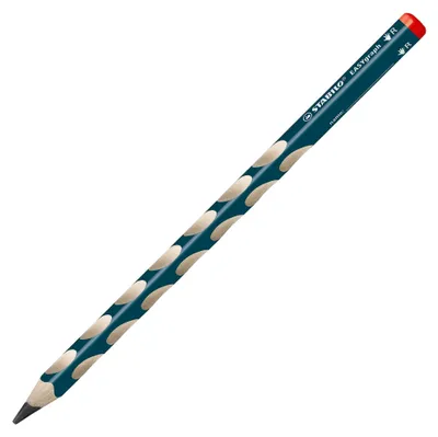 Image de Crayon triangulaire ergonomique pour droitiers - STABILO EASYgraph en pétrole - Stylo simple - dureté HB