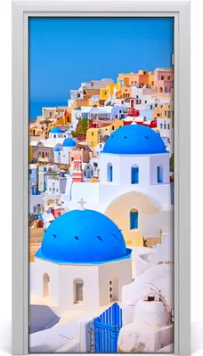 Immagine prodotto di Adesivi decorativi per pareti, dimensioni 95x205 cm. Adesivi autoadesivi, impermeabili, rimovibili. Ideali per camere da letto, soggiorni e decorazioni per la casa. Motivo: Santorini, città