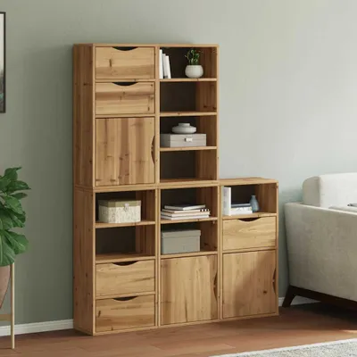 Image de vidaXL Armoires d'appoint 5 pcs. ODDA 40x24x79 cm Pin massif