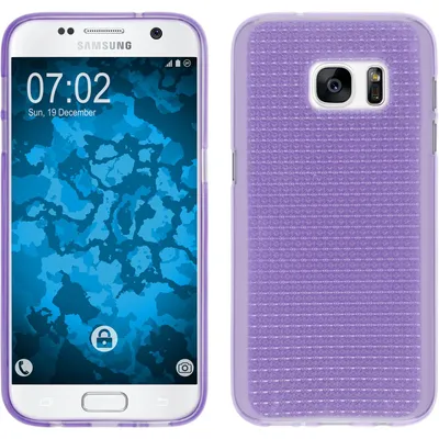 Produktbild von PhoneNatic Case kompatibel mit Samsung Galaxy S7 - lila Silikon Hülle Iced + 2 Schutzfolien