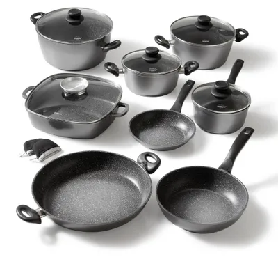 Produktbild von STONELINE® Kochgeschirr-Set 13-teilig 18/20/24/28/32 | mit Deckeln